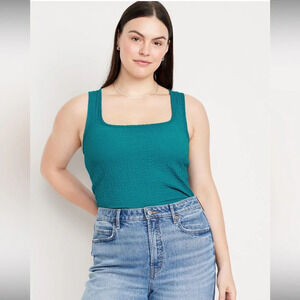 ⭐️ NWT Old Navy Square-Neck Textured Tank Top, Fermented Jade, Size XL (16/18)